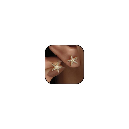 Starfish gold seashell large - gold,