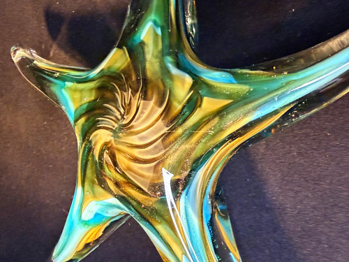 Large art glass starfish - art,