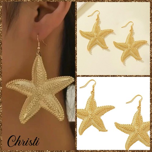 Large starfish dangle drop - large,
