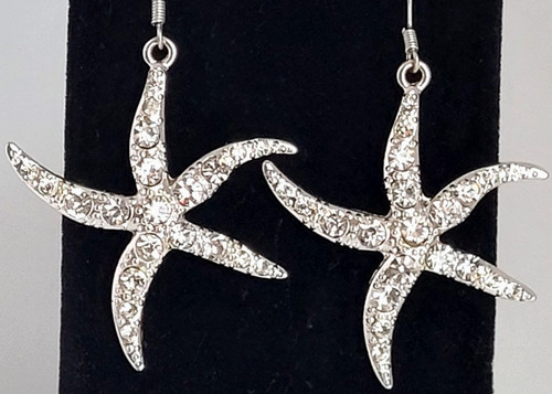 Large silver tone starfish - silver,