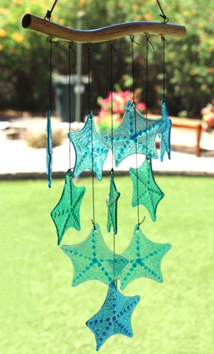 Windchime blue green large - windchime, -blue/green