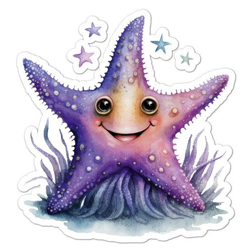 Cute starfish vinyl decal - cute,