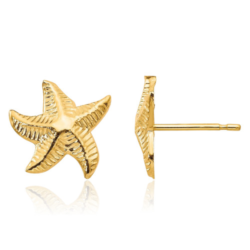 14k solid yellow gold - solid, large